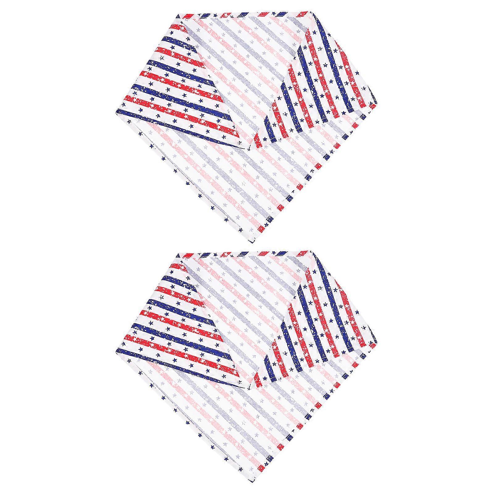 Pet Triangle Towel 2Pcs Multi Polyester Adjustable Fit Cat Bib for Pet Using