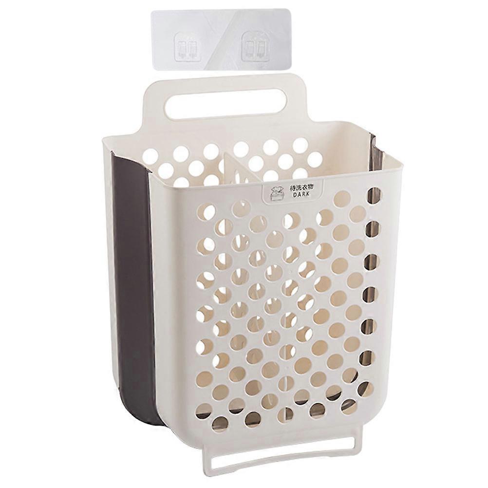 Collapsible Plastic Laundry Basket Wall Mounted Multi Function Hamper for Dirty Clothes & Beach Items with Convenient Handle for Easy Storage