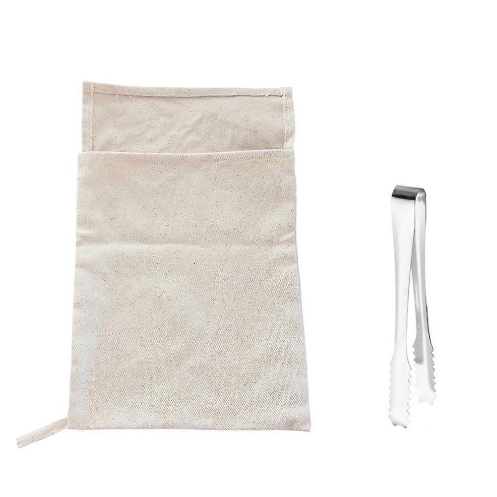 Reusable Canvas Ice Bag for Storage Use Assorted Color Cotton Material Lightweight Easy to Clean 2 Pieces