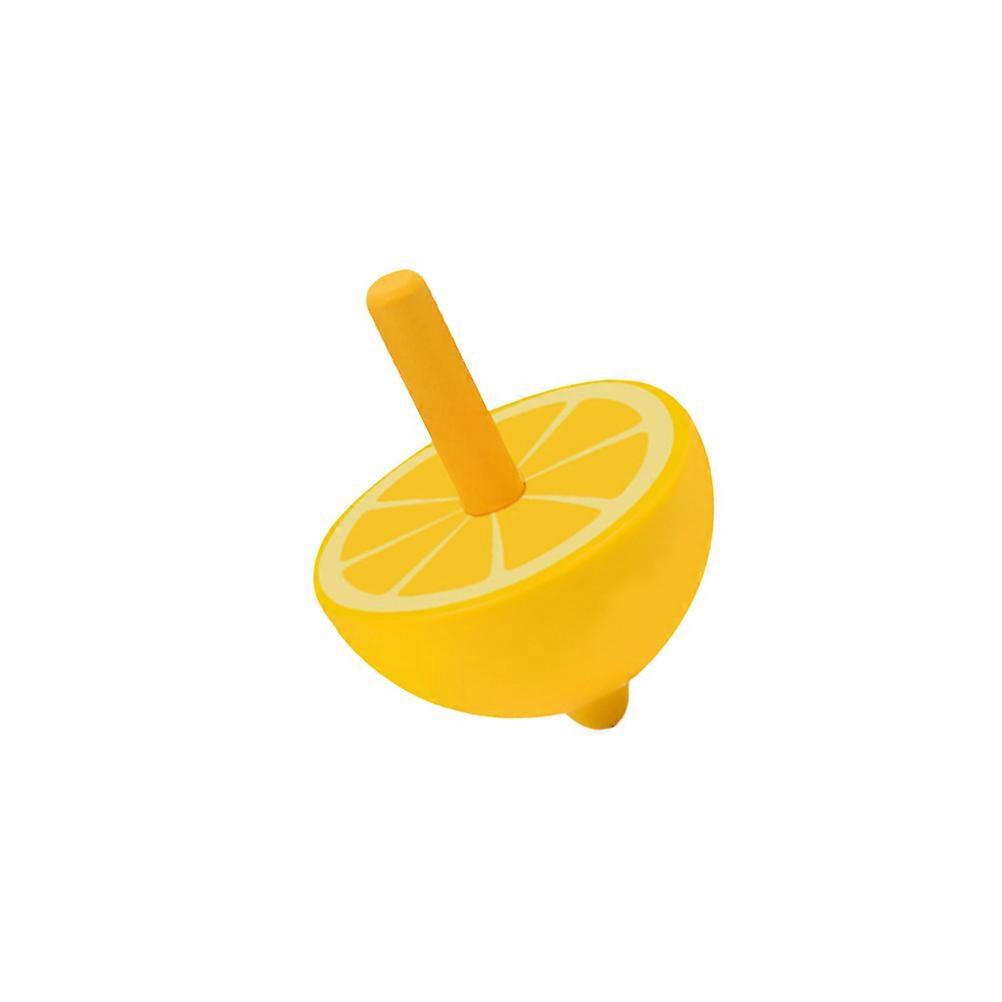 Mini Cartoon Fruit Shaped Wooden Spinning Top – Colorful Lemon Design for Enhancing Creativity and Fine Motor Skills, Educational Toy for Boys