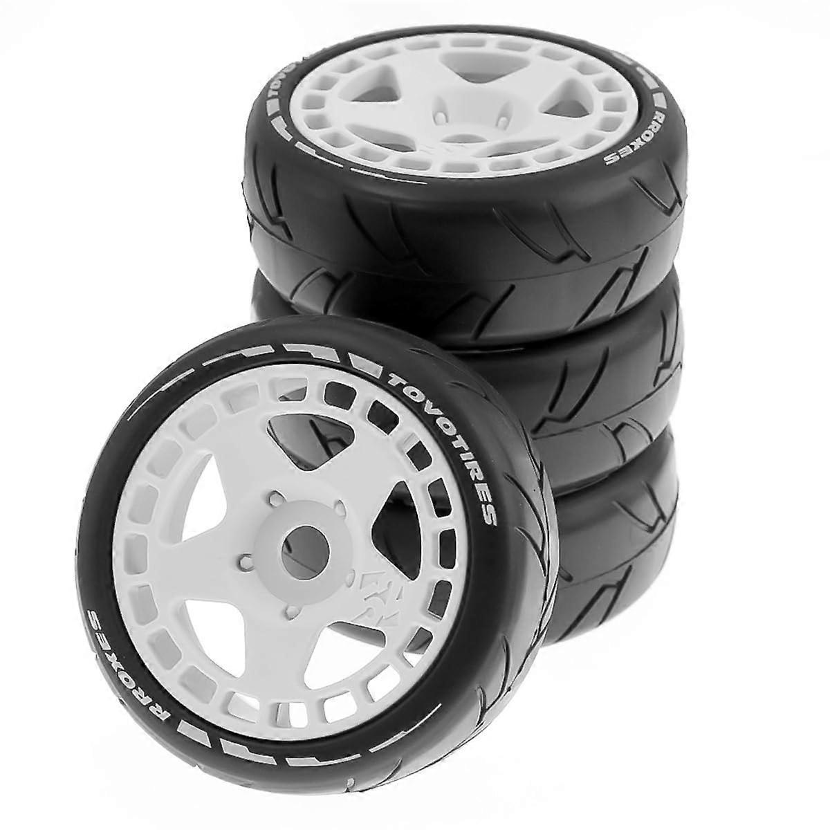 Flat Wheel Hex 17mm for 1/8 1/7 ZD KM ARRMA HSP FS Team C Kyosho HongNuo X3GT Off-Road Buggy RC Car White 4-Pack
