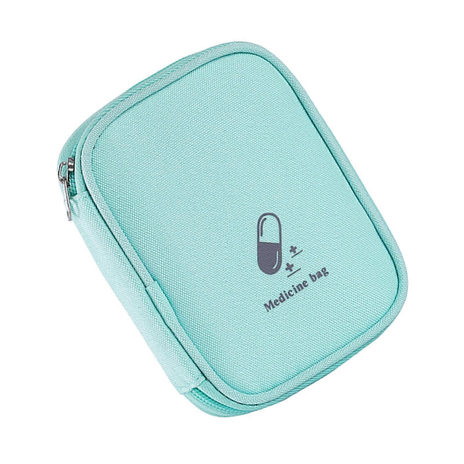 Travel First Aid Empty Medicine Storage Bag with Multiple Compartments Small First Aid Pouch with Zipper First Aid Bag Green