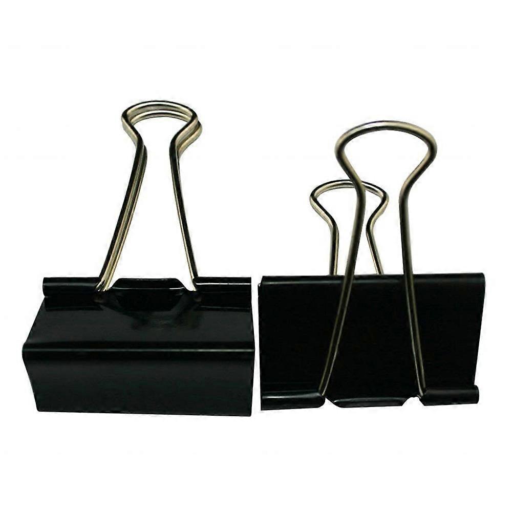 Black Metal Binder Clips with Holding Power for Daily Use 12pcs 25mm