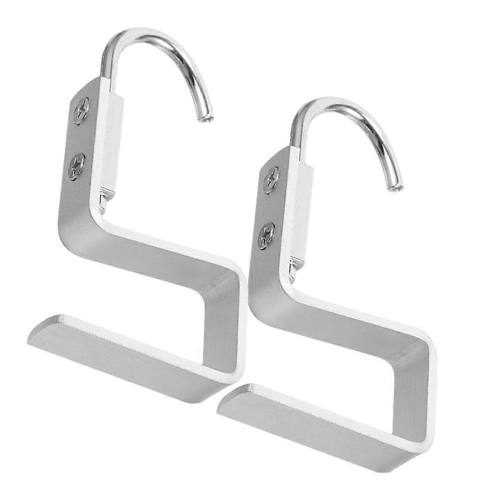 Versatile Table Hooks For Hanging Bags 2Pcs Designed For Office Desks And School Use With Silver Color And Efficient Storage Functionality