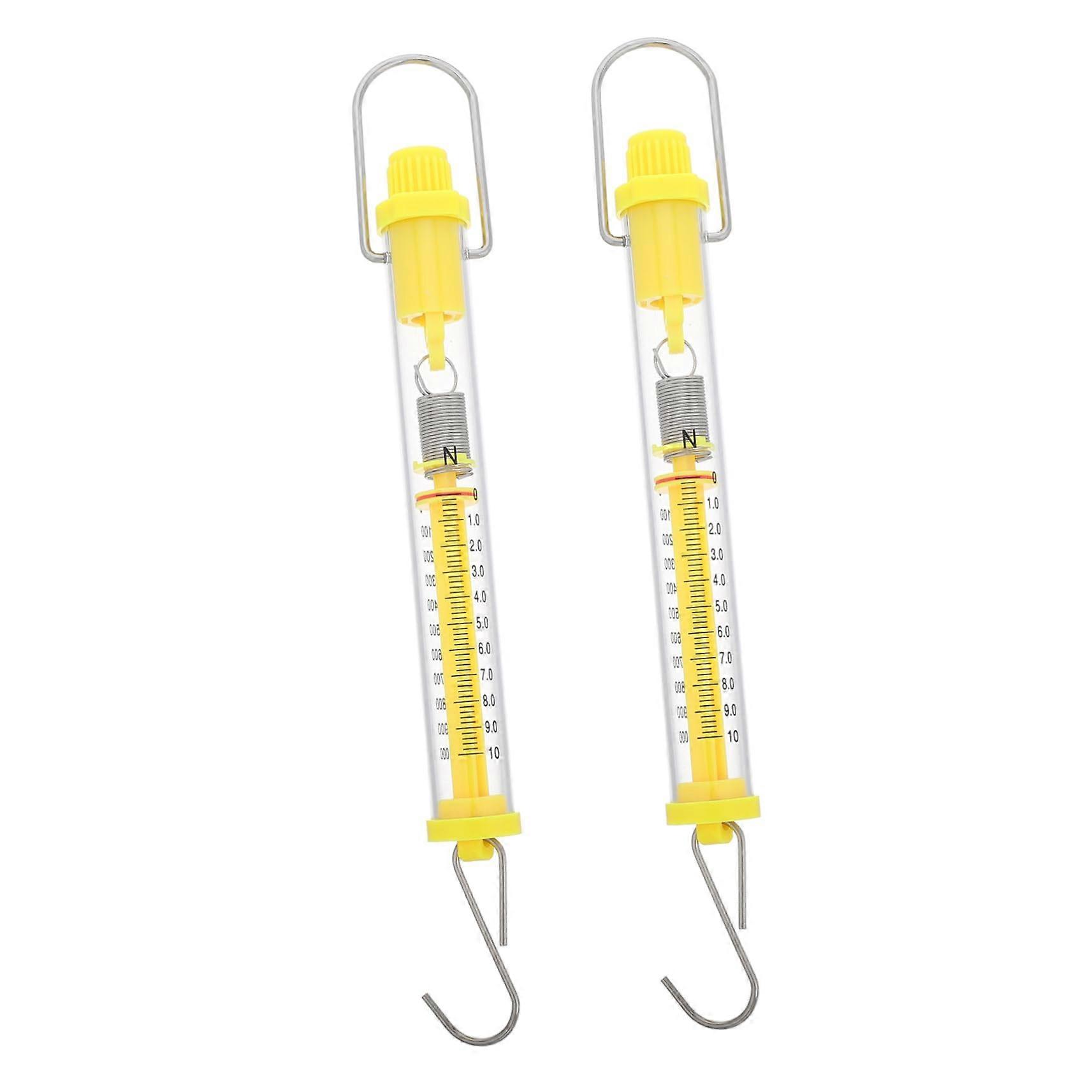 2 x Dynamometer Teaching Material Tube Spring Scales for Physics Experiment
