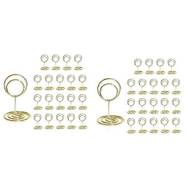 40 pcs Table Number Holders - 2 inch Mini Name Card Holders for Card Number Party Wedding (Gold)