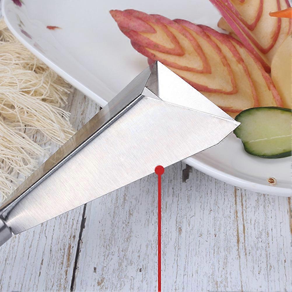 Stainless Steel Fruit Carving Tools Triangle Knife Shaped Vegetable Slicer Non-slip Engraving Blade Home Cooking Gadgets