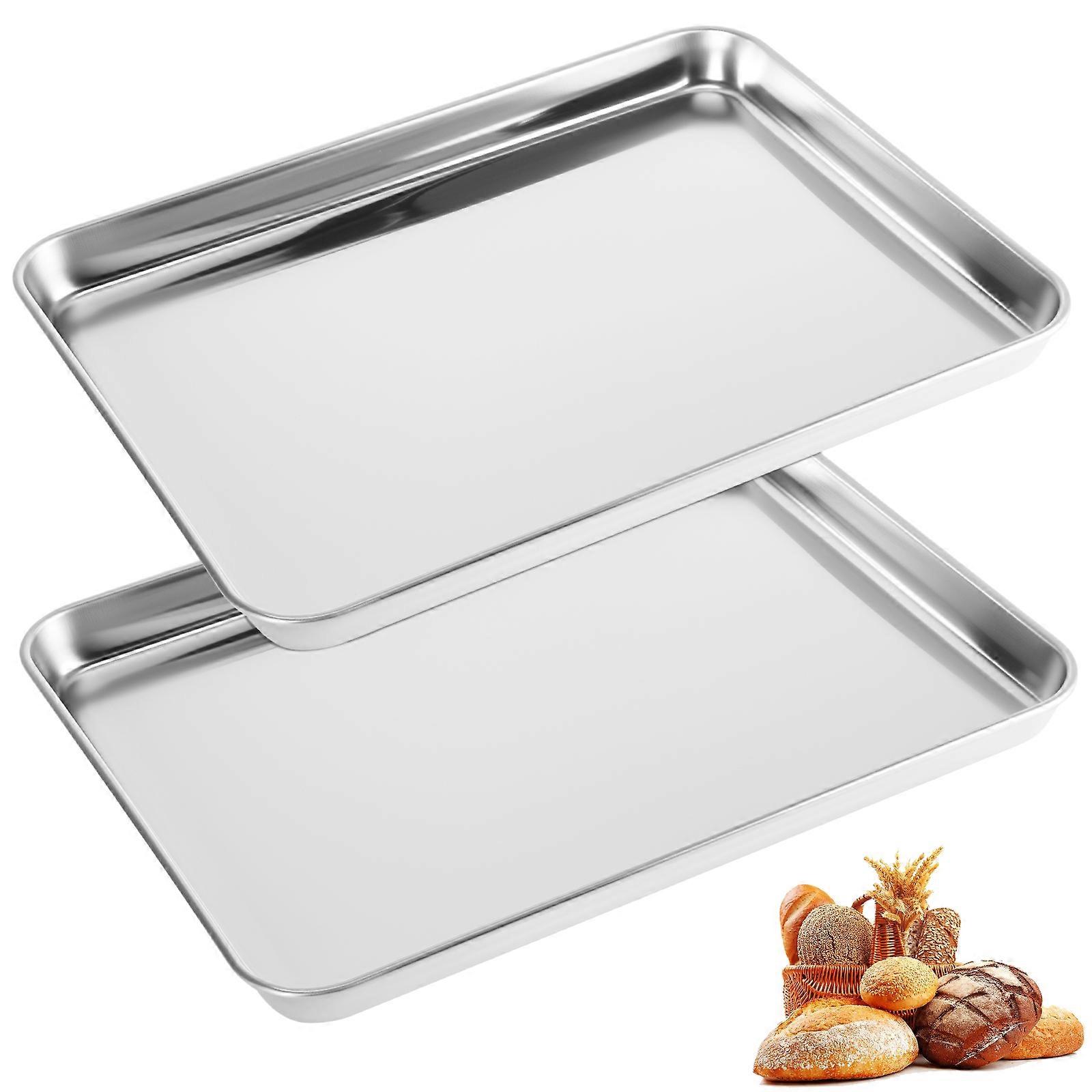 Stainless Steel Baking Pan Pizza Pan - 2pcs