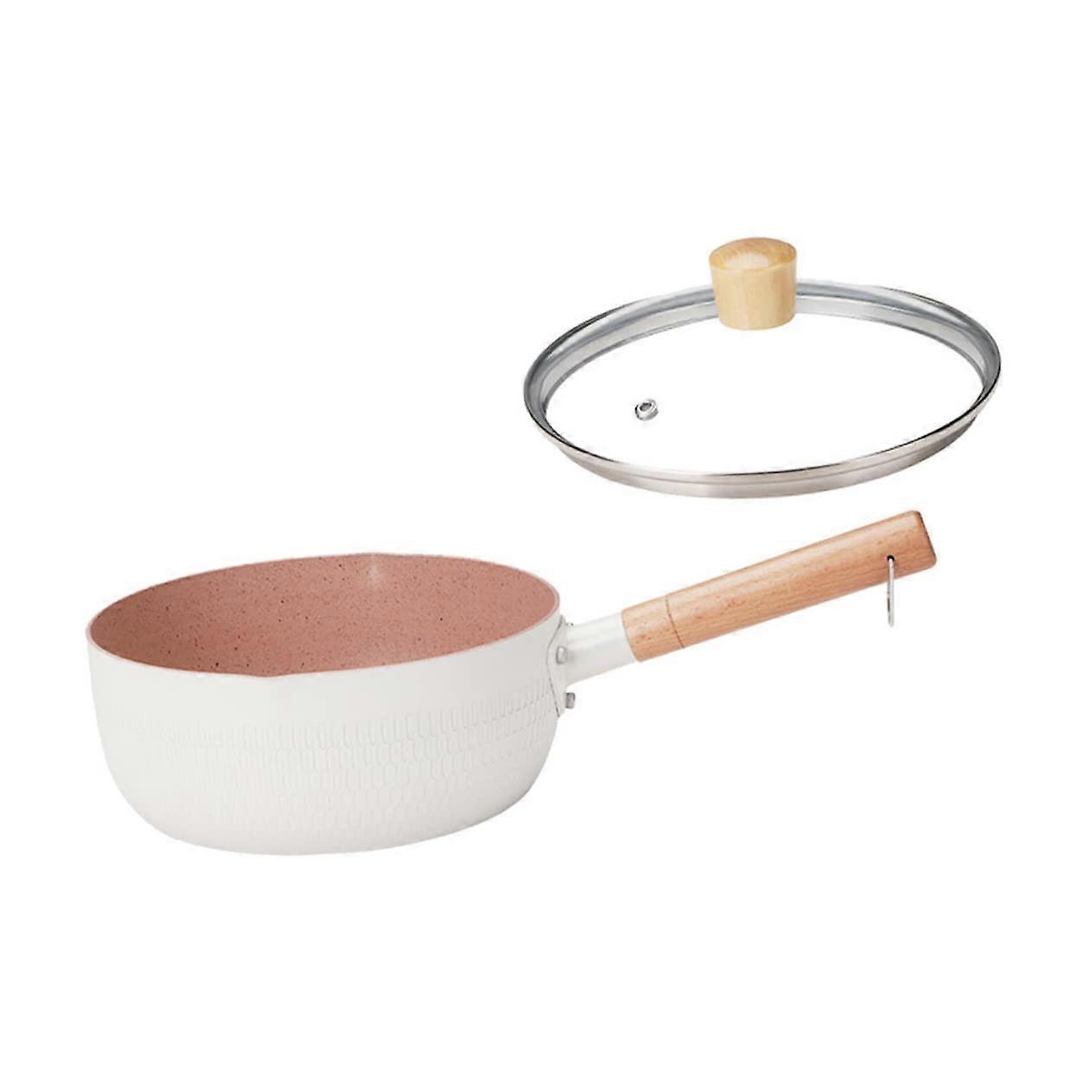 1 Set Snow Pan NonSweating Cooker Oat Egg Pans NonStick Coating Deep Frying Pan with Lid