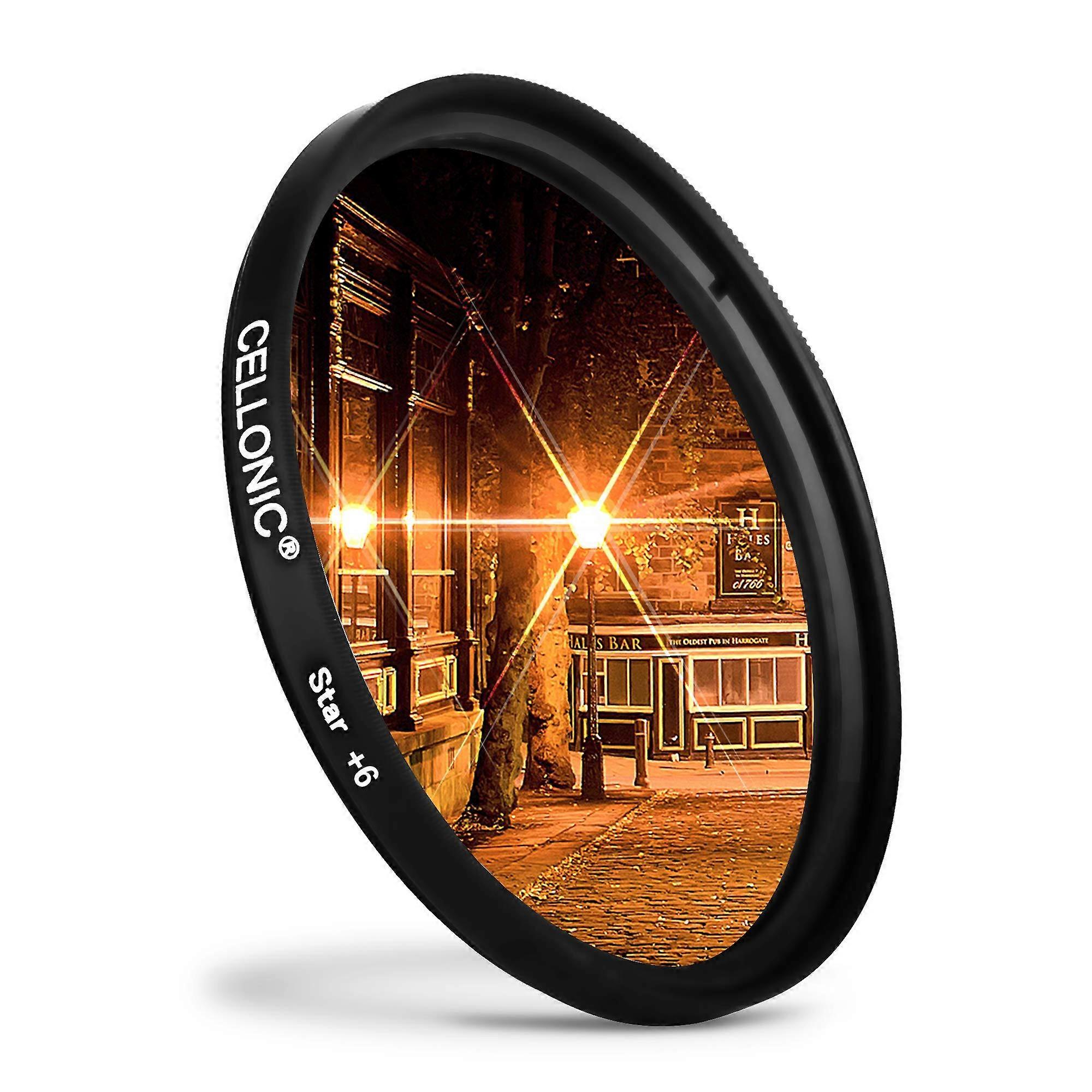 Star Filter 49mm Diameter 6 Point Grid Cross Filter for Photography Lens Compatibility