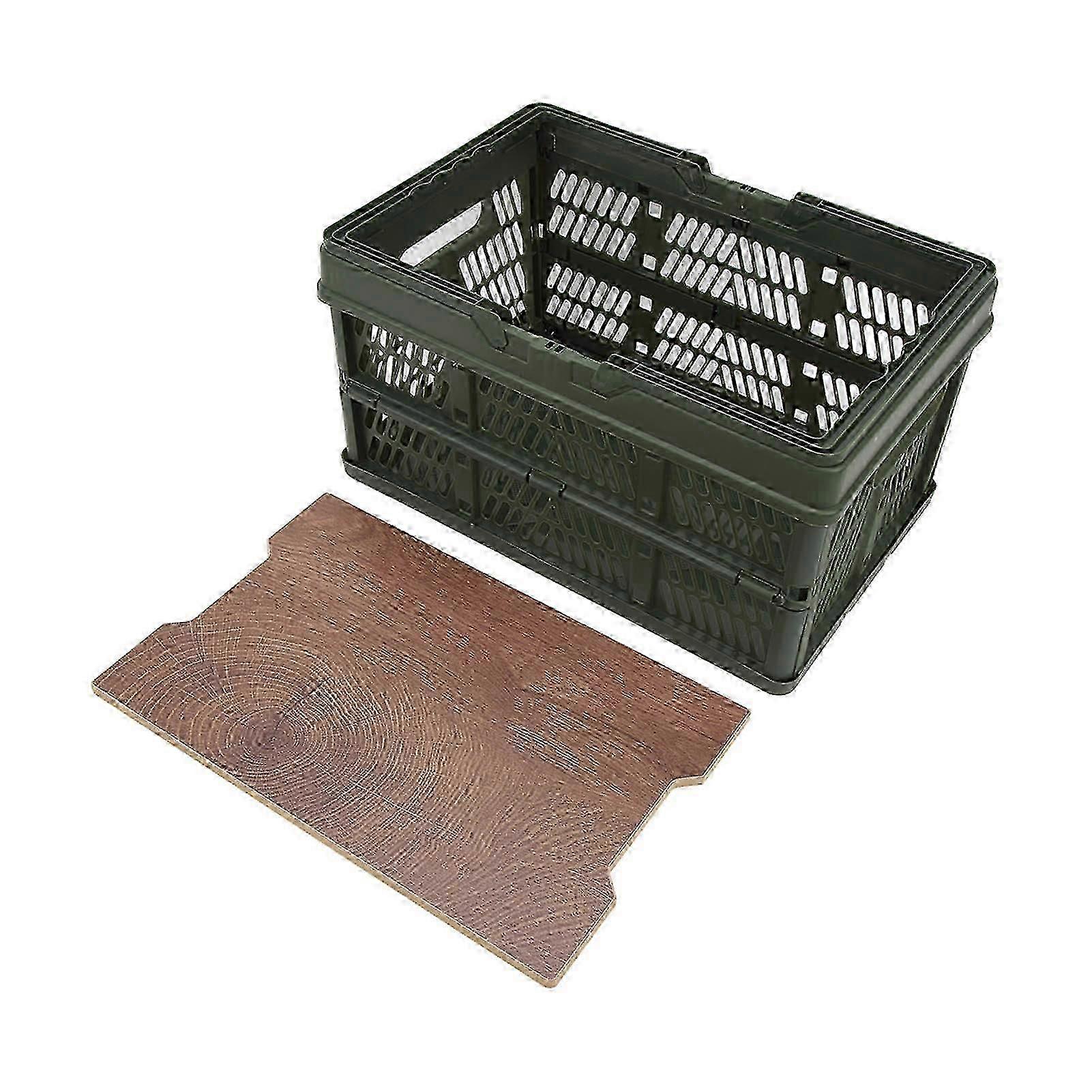 Foldable Large Capacity Multifunction Camping Picnic Basket Storage Box - Green