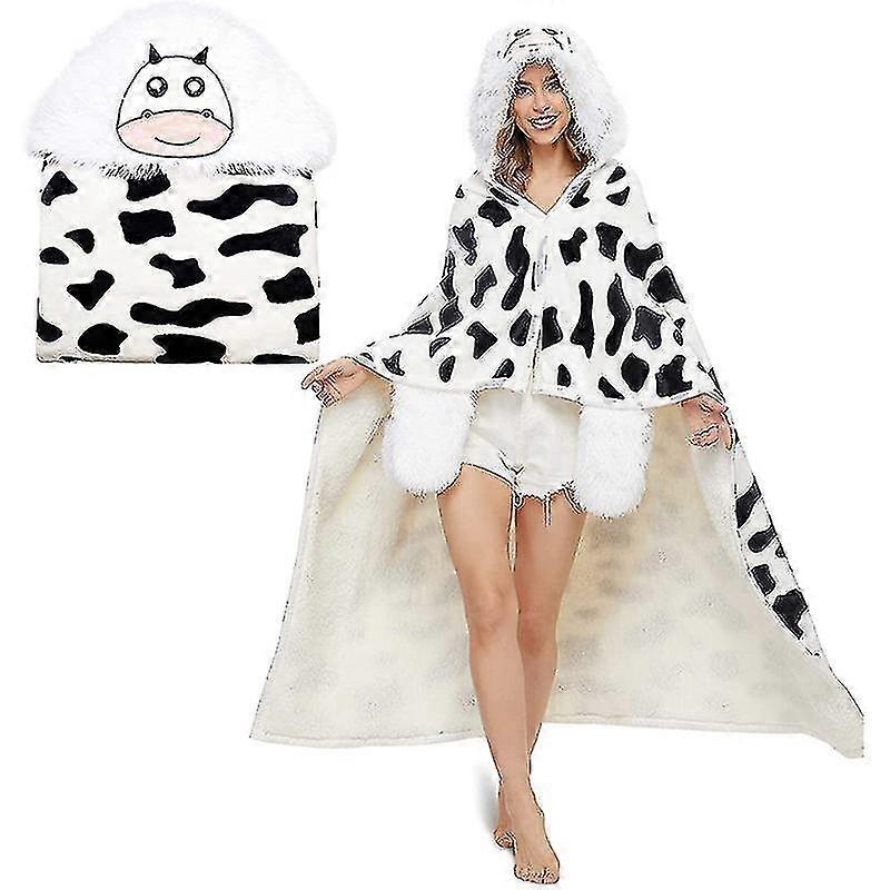 Plus-size Fleece Lined Hooded Blanket Sweatshirt, One Size, Super Soft and Warm, Machine Washable, Suitable for Multiple Scenarios