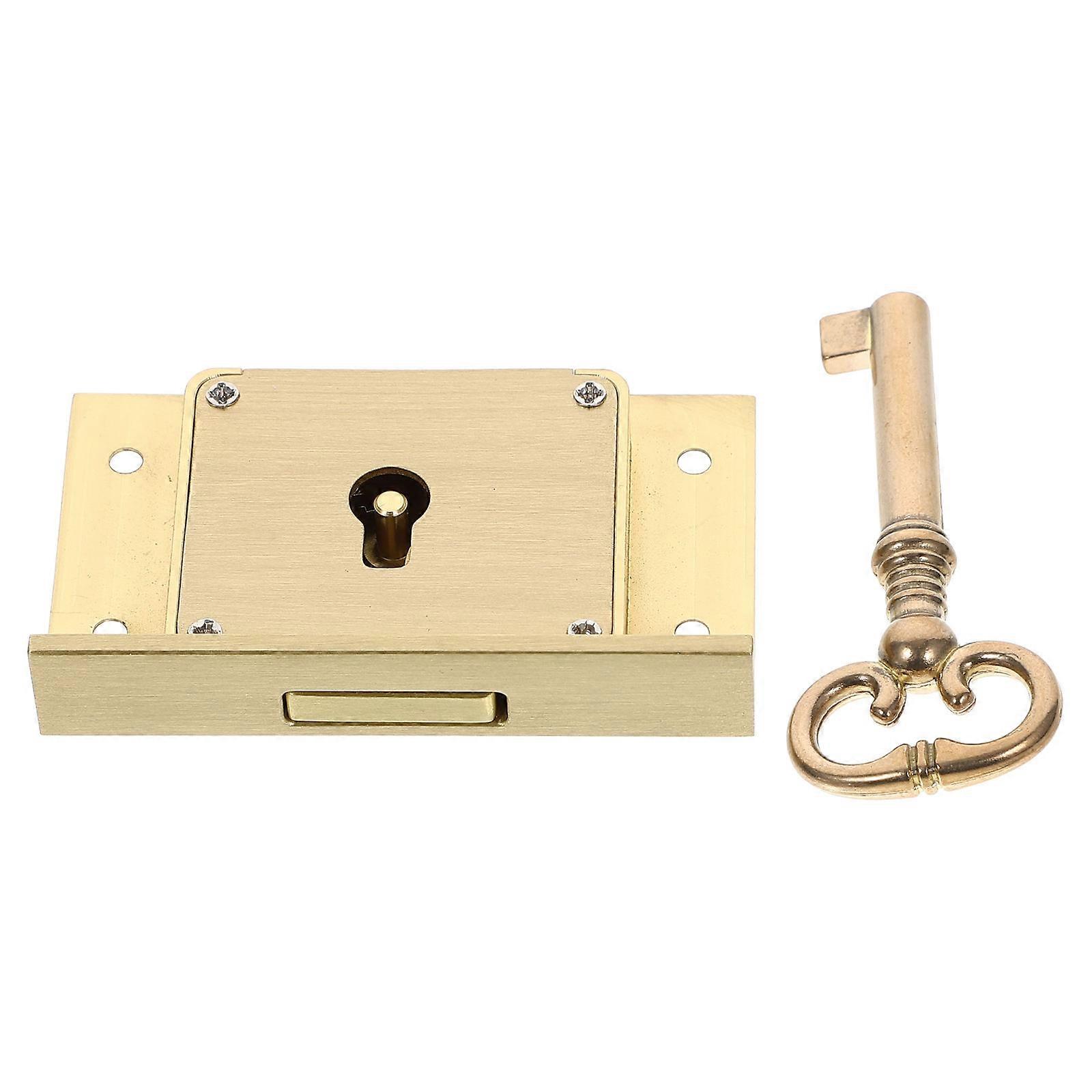 Drawer Cabinet Lock Retro Style Secure Drawer Lock For Office Users 6.40X3.80X1.20CM High Strength 1Set