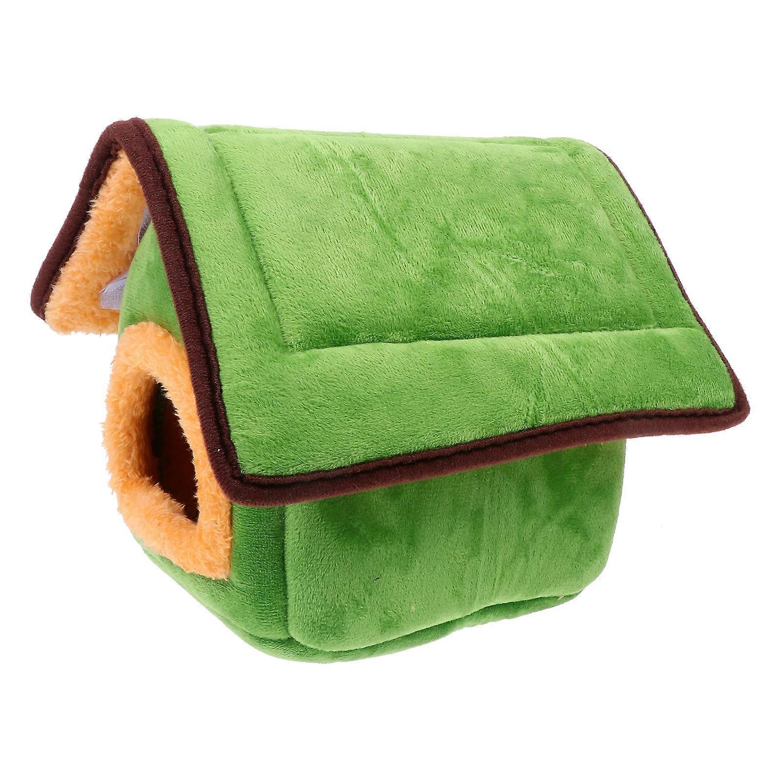 Pet Sleeping Nest 1Pc Cozy House Shape Small Animal Hideout Ideal For Winter Home Decoration For Hamsters