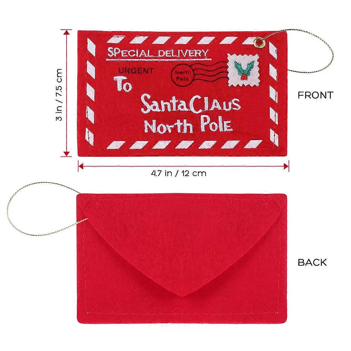 Julenissens konvolutter gaveposer til festdekorasjon 12 stk røde juleposer