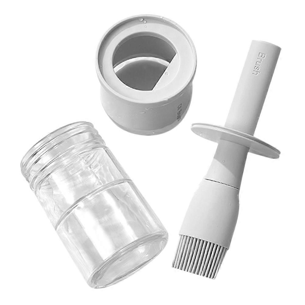 Pastry Brush And Silicone Sauce Brush With Great For Barbecue Cooking In White Color Non-Deforming 1Set