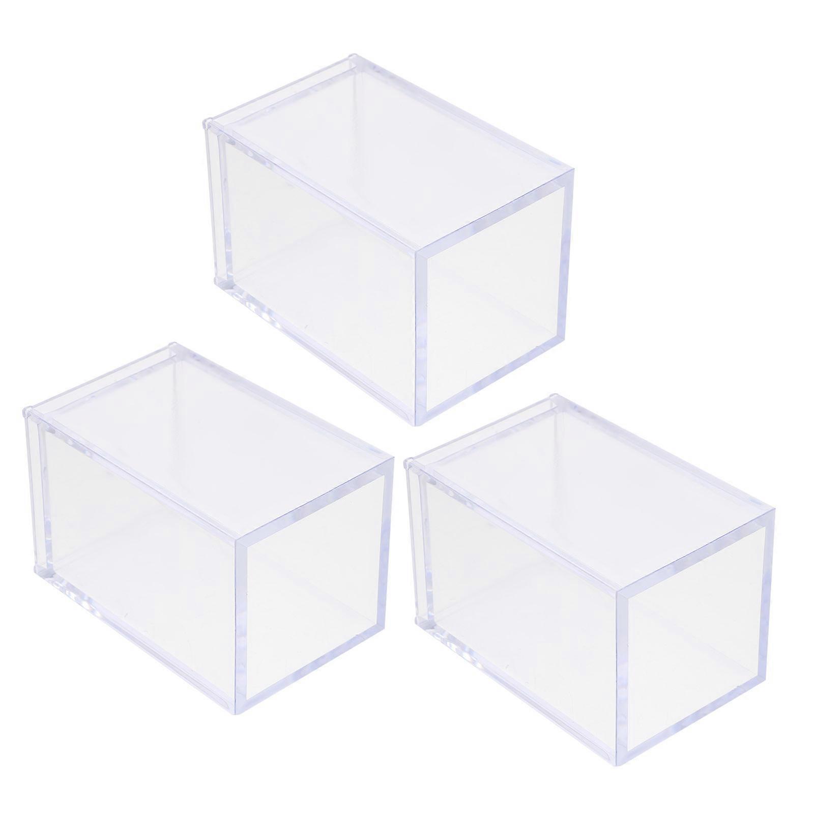Decorative 3Pcs Acrylic Pen Holder Set Transparent Color For Organizing Cosmetics And Desktop Accessories