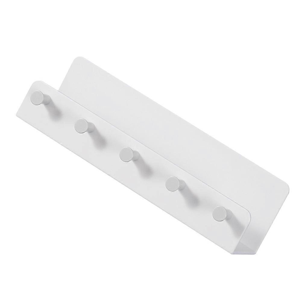 Wall Key Hanger Key Storage Organizer For Entryway Kitchen Hallway White Rectangular Simple Design 1Set