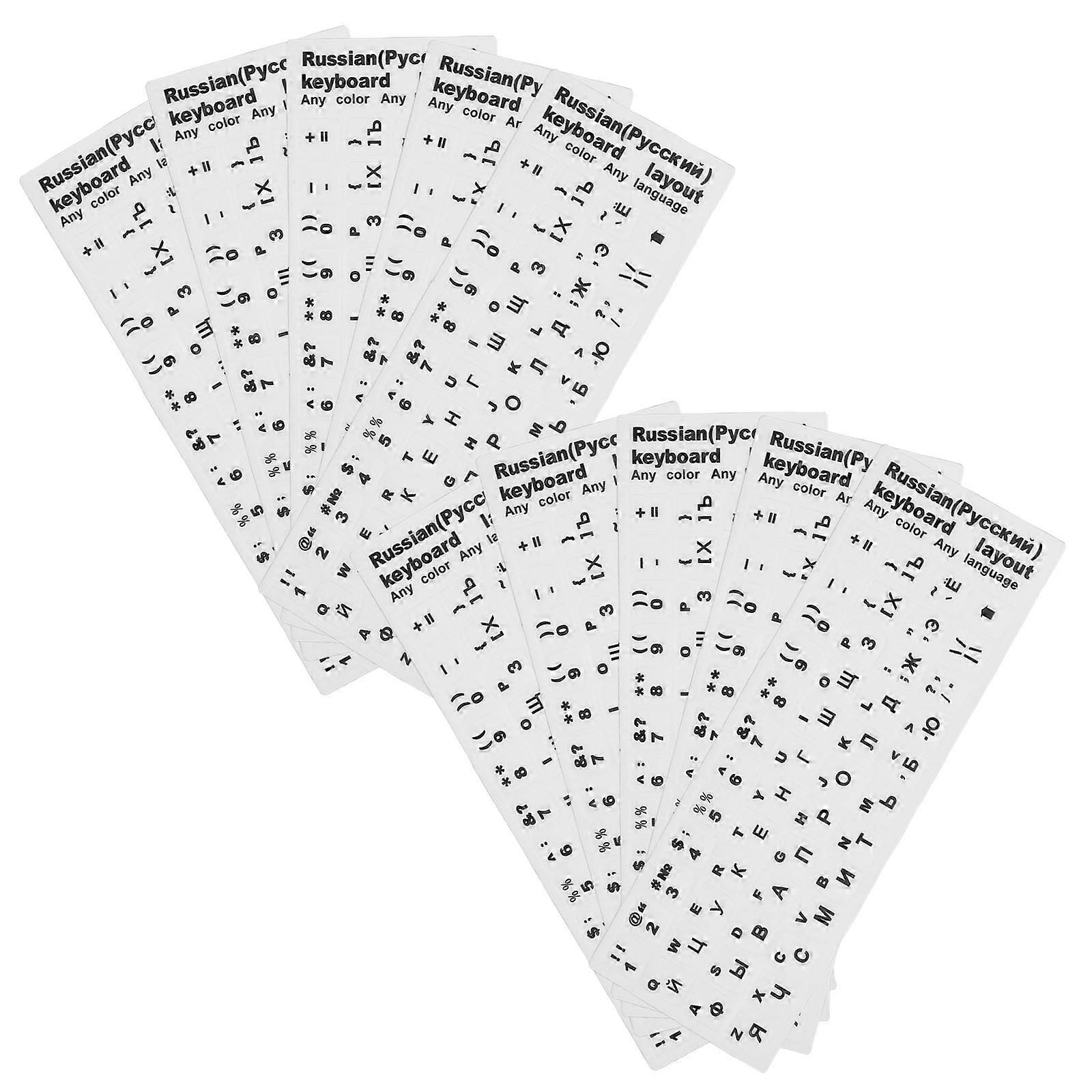 10pcs Frosted Transparent Keyboard Stickers – Non Glare English Alphabet Letters for Laptop and PC Keyboards