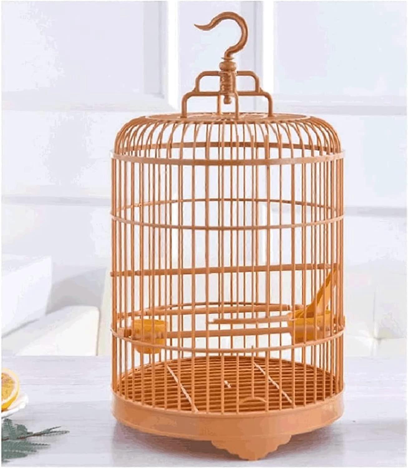 Bird Cage Round Retro High Strength Plastic Portable Bird Carrier with Hook for Home Travel - New Design