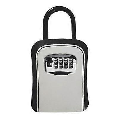 4digit combination lock key storage box with removable hanger, waterproof for outdoor use (Grey)