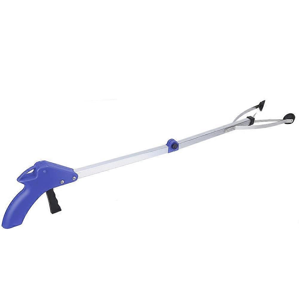 Garbage Grabber Tool Collapsible Garden Trash Picker for Leaves and Waste Durable Blue Handle