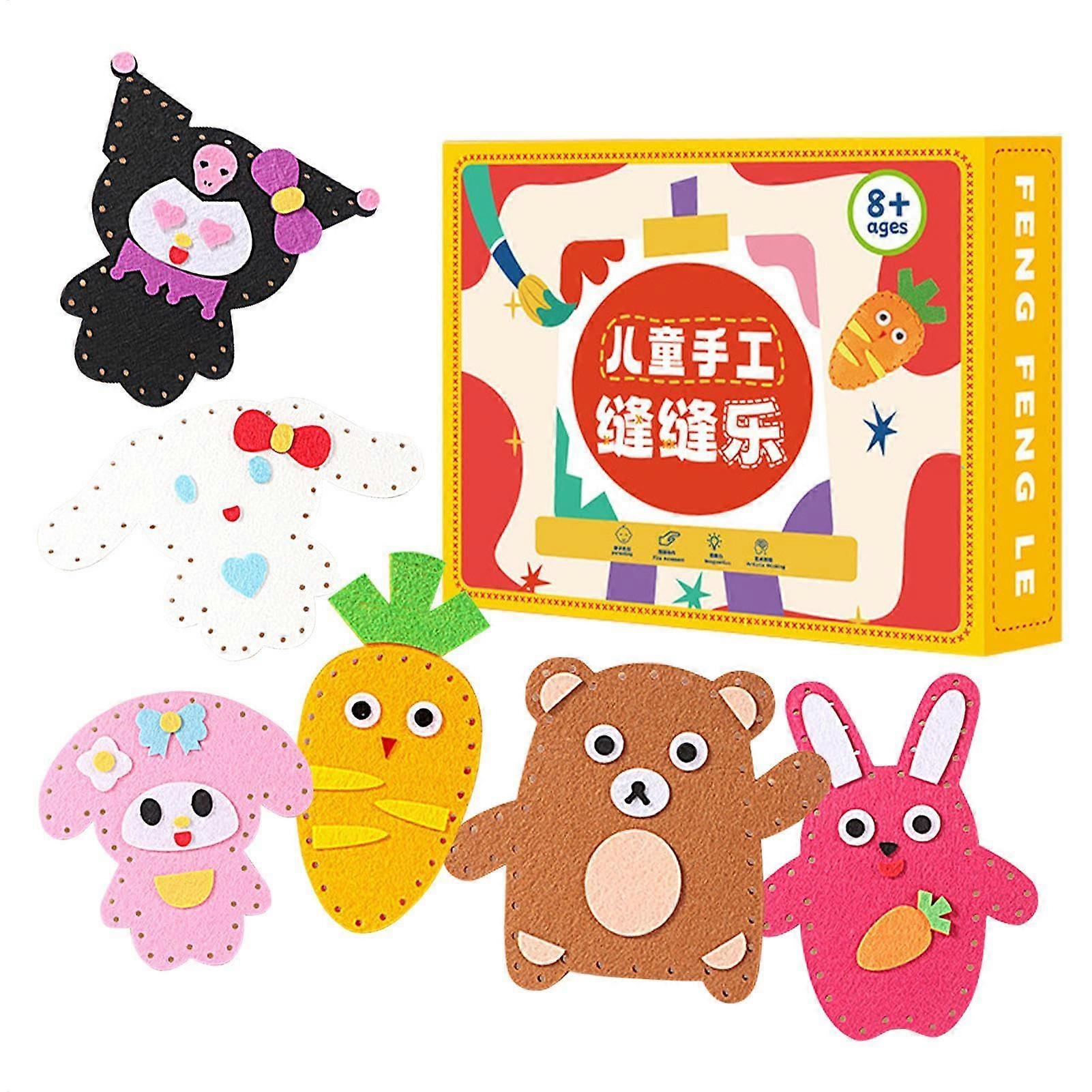 Doll Sewing Kit for Kids 6 Easy Projects Bright Felt Toys for Beginners 8