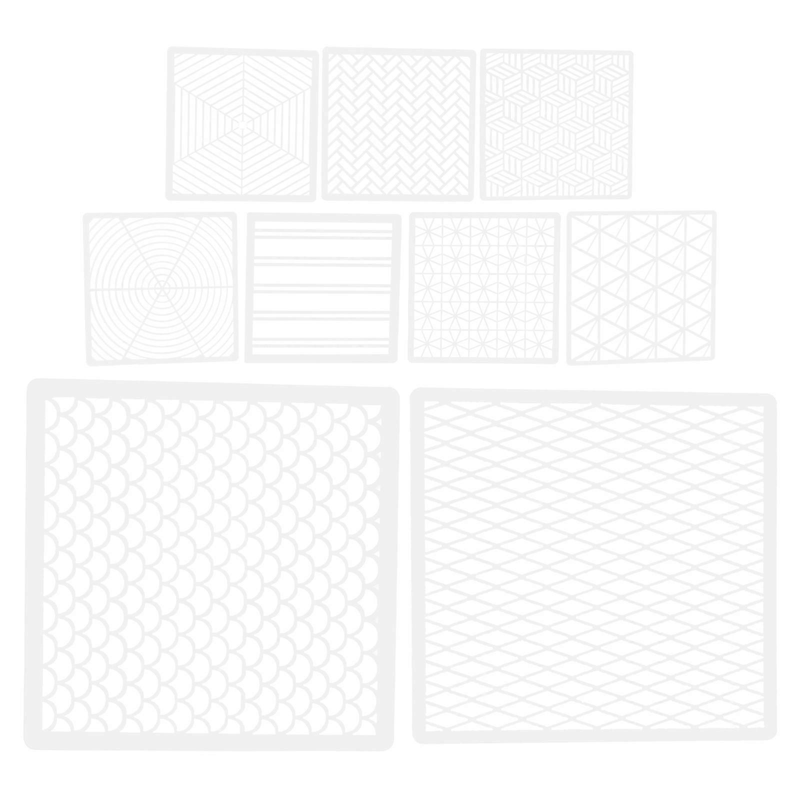 White Plastic Stencil Set for DIY Craft Projects with 9pcs Smooth Surface Stencils Ideal for