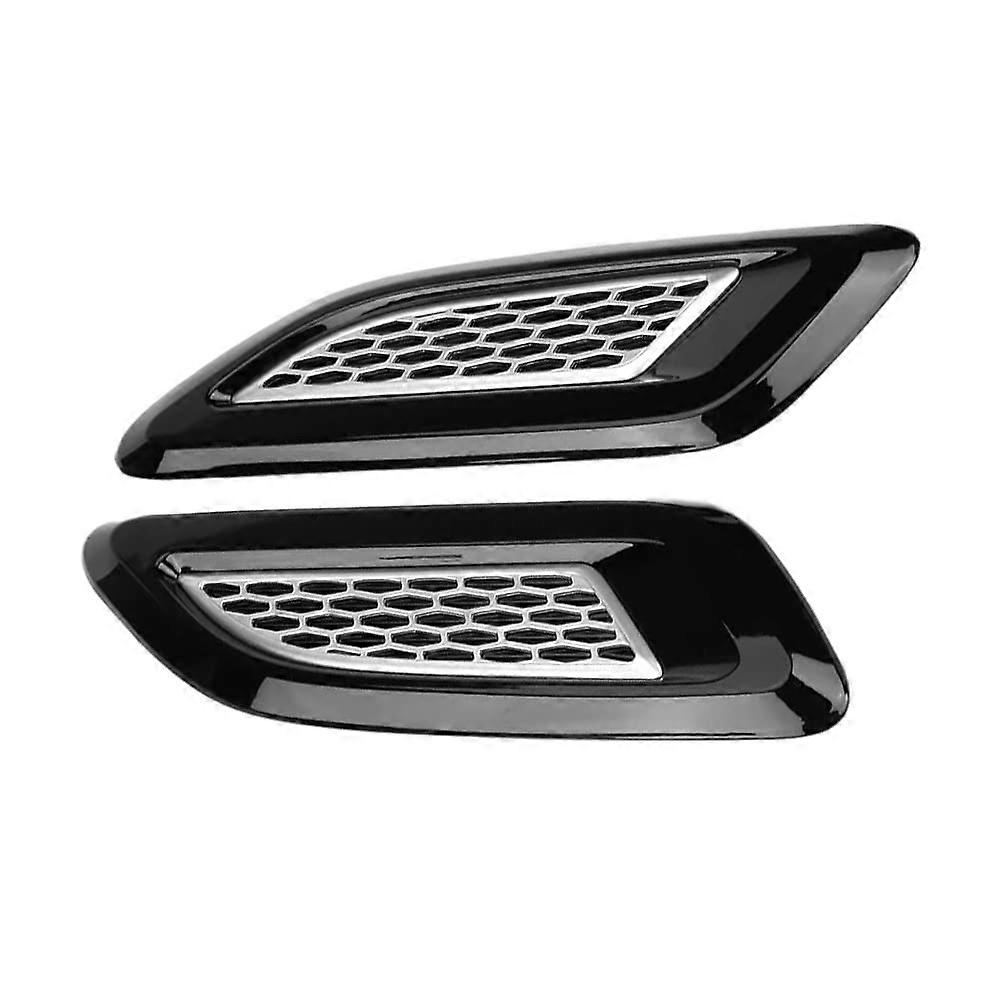 Bonnet Air Vent Cover Black Silver for Land Rover Range Rover Evoque Compatible with 2012-2021 Models