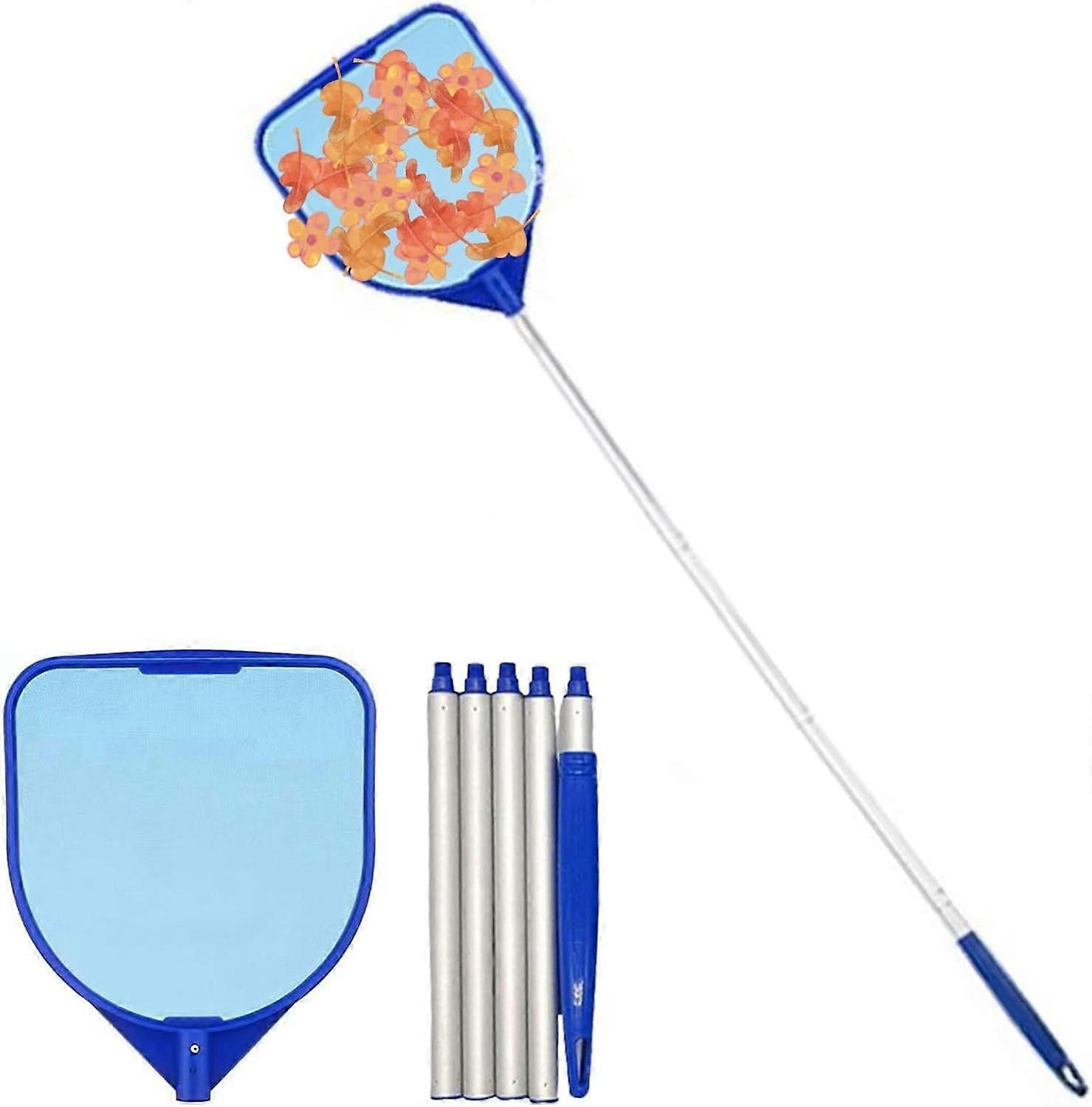 Telescopic Swimming Pool Landing Net With Extra Fine Mesh Adjustable Pole 44-100 Cm Nylon Net Ponds And Algae Cleaning