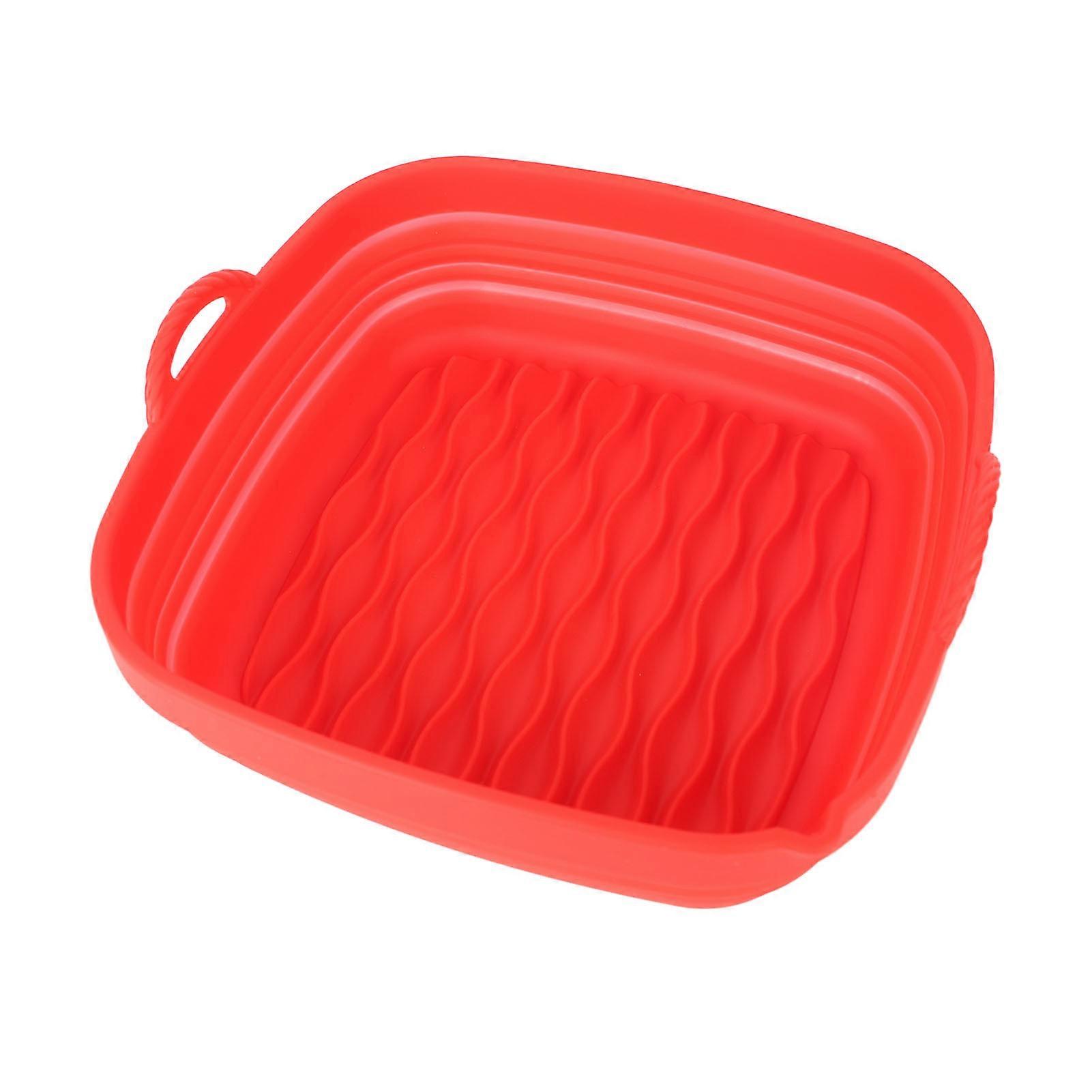 Reusable Fryer Liners Square Silicone Basket with Wave Grain Design for Home Baking, Camping, and BBQ