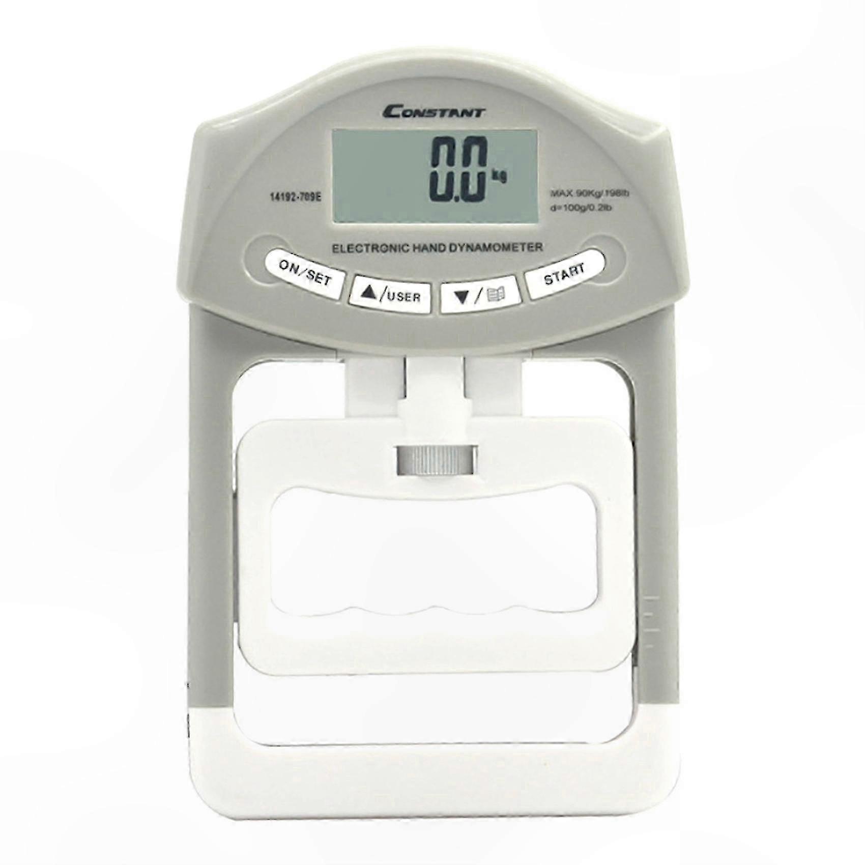 Digital Hand Grip Strength Meter - 300lb Capacity Dynamometer for Measuring and Exercising Hand Strength, Gray
