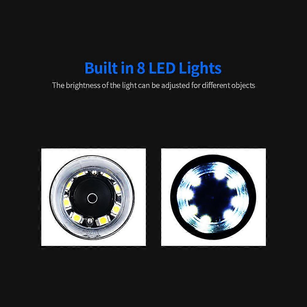 1600X USB Digital Portable Microscope for Industrial View Hand-held Detecting with Adjustable 8 LED Lights Magnifier