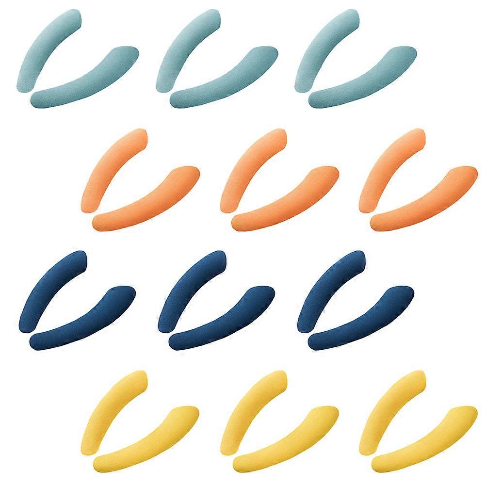 Toilet Seat Cushion Pad Bathroom Use Round Shape Flannel Material Warm Reusable Adhesive Paste for Toilet Seat 15pairs