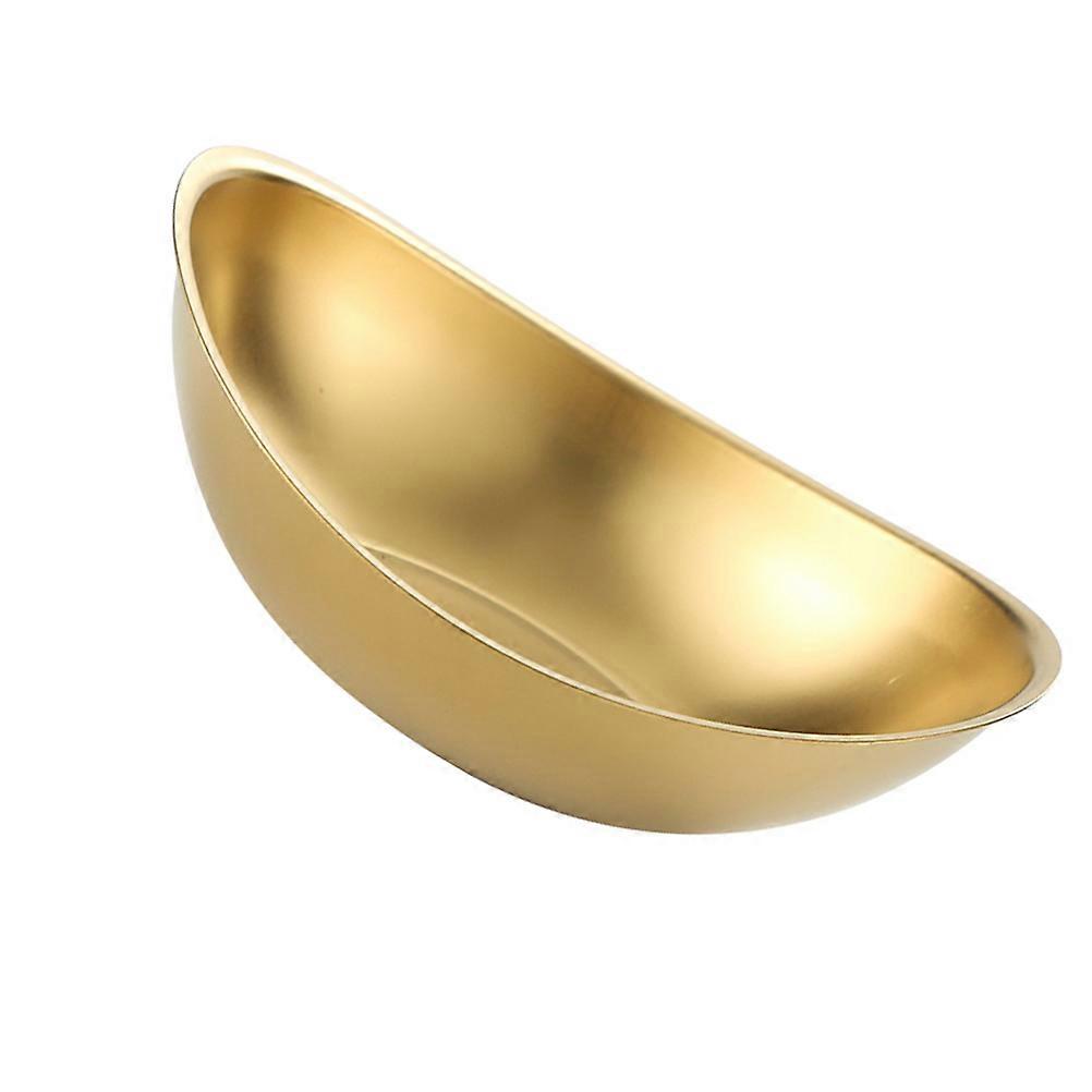 Metal Salad Bowl Food Bowl Party Use Golden Color Stainless Steel Multipurpose 1Pcs