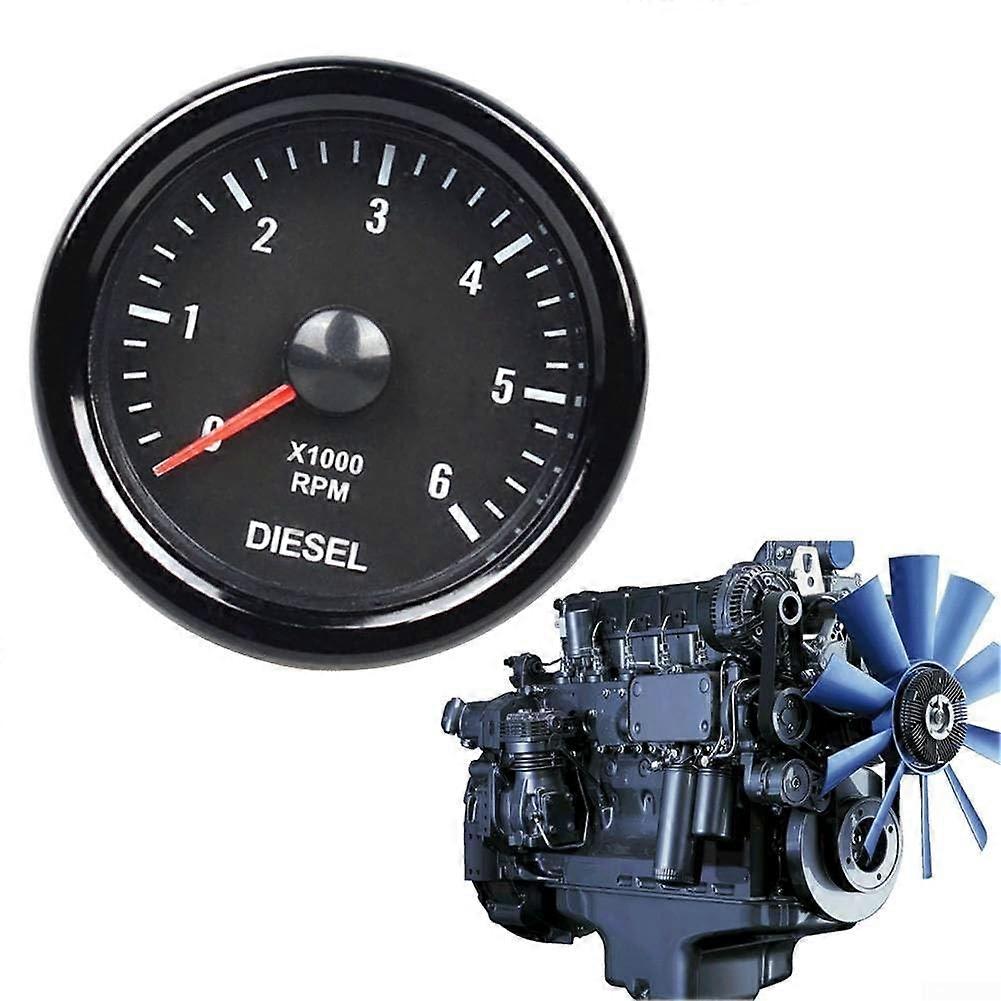 52mm Diesel Engine Dashboard Meter Analog RPM Gauge For Precise RPM Up To 6000 RPM Diesel Vehicle Compatible