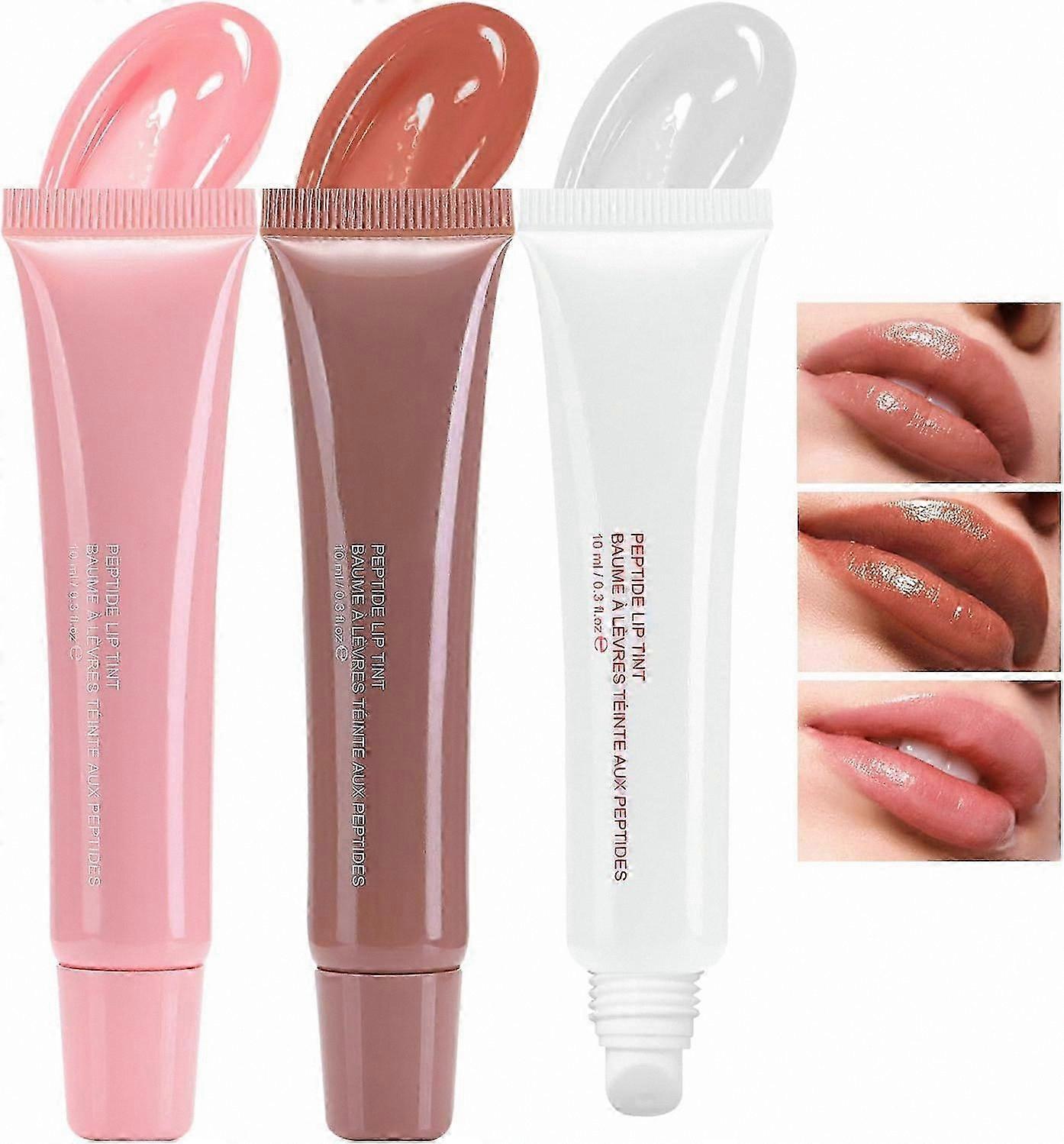 Hydrating Lip Balm Trio with Glow Oil, Plumping Gloss, and Jelly Tint for Dry Lips Care Solution