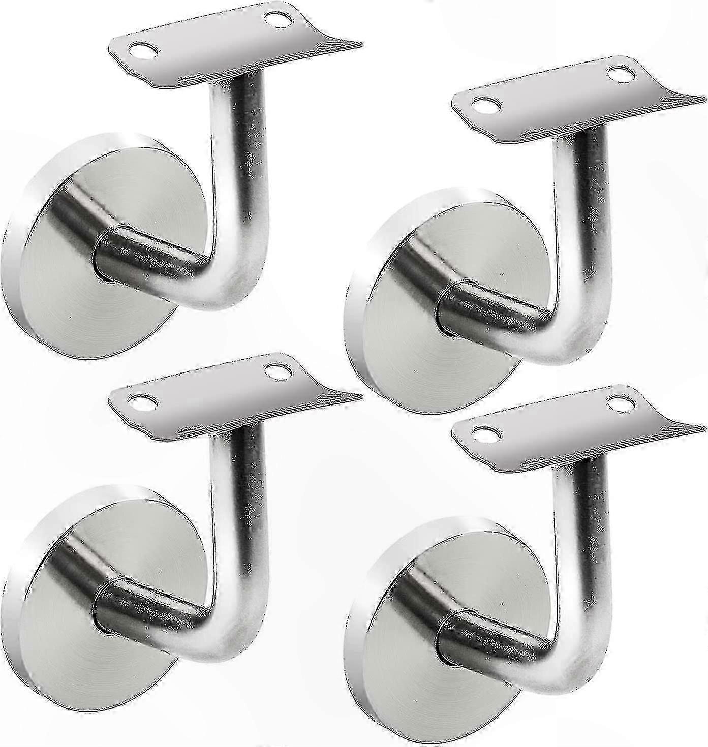 Indoor Staircase Support Brackets with Rosette Covers for Wall-Mounted Handrails