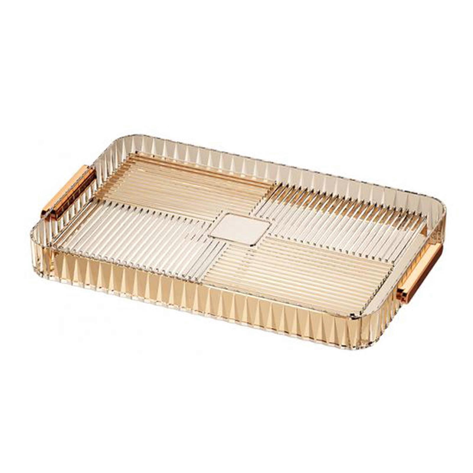 Water Drainage Plastic Transparent Tea Serving Tray Space Saving Quick Drying Dish Drain Board for Home Camping