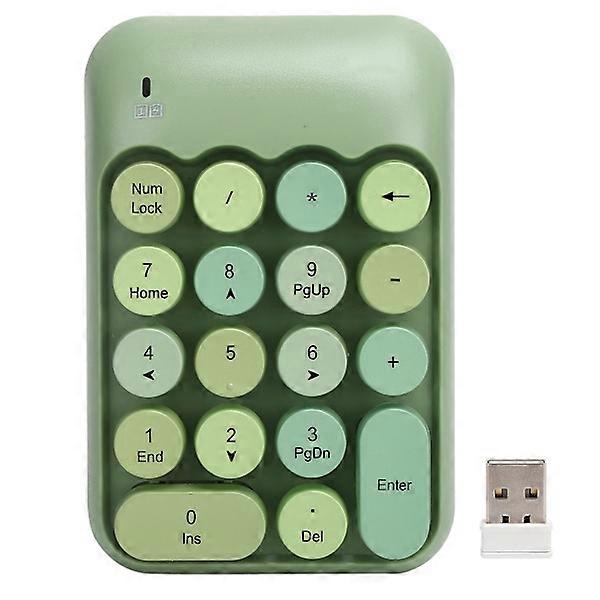 2.4G 18 Keys Wireless Mechanical Numeric Keypad Notebook Desktop Computer Accessories Green