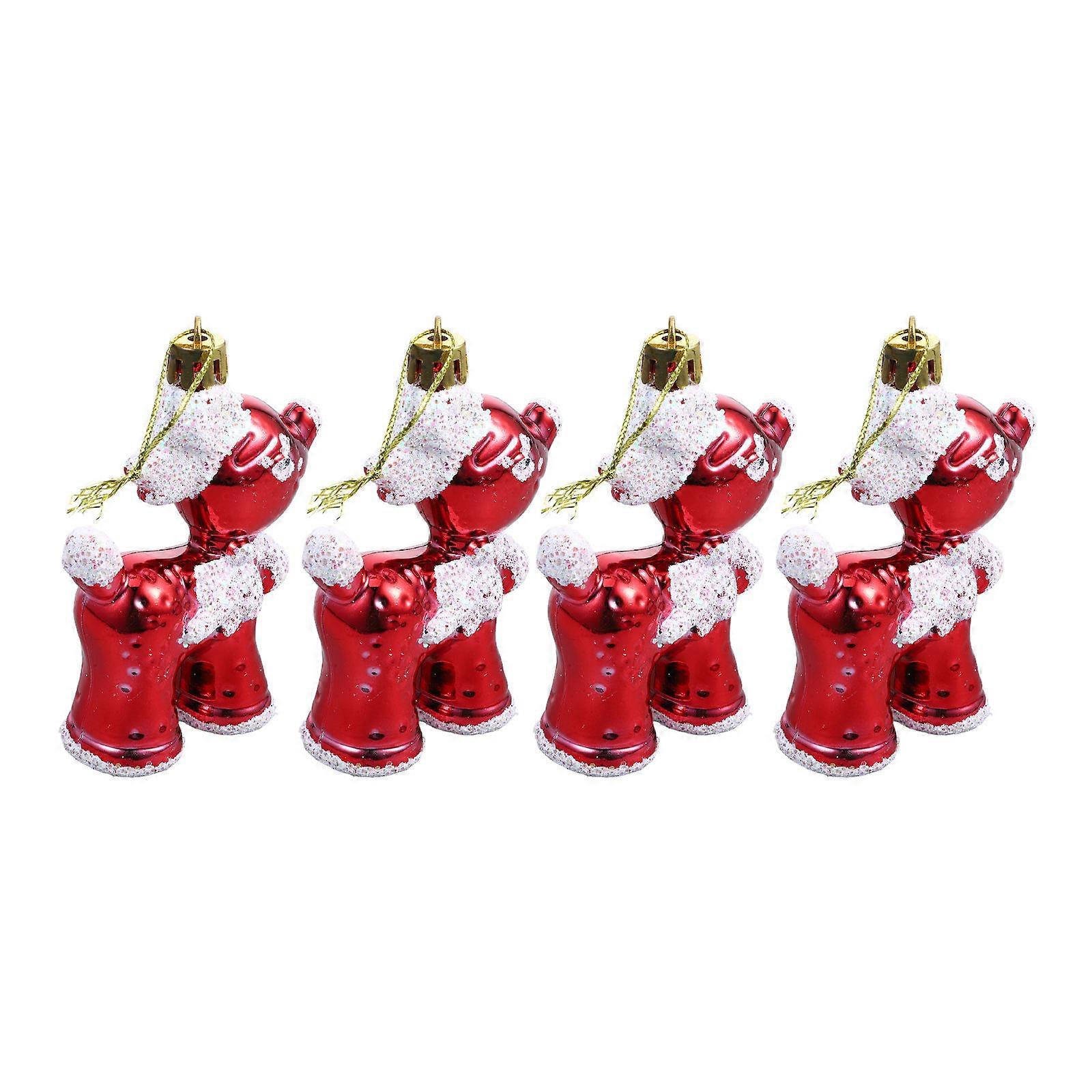 Deer Ornaments 4Pcs Adorable Design For Christmas Tree Decoration Perfect For Party Guests With Festive Decoration