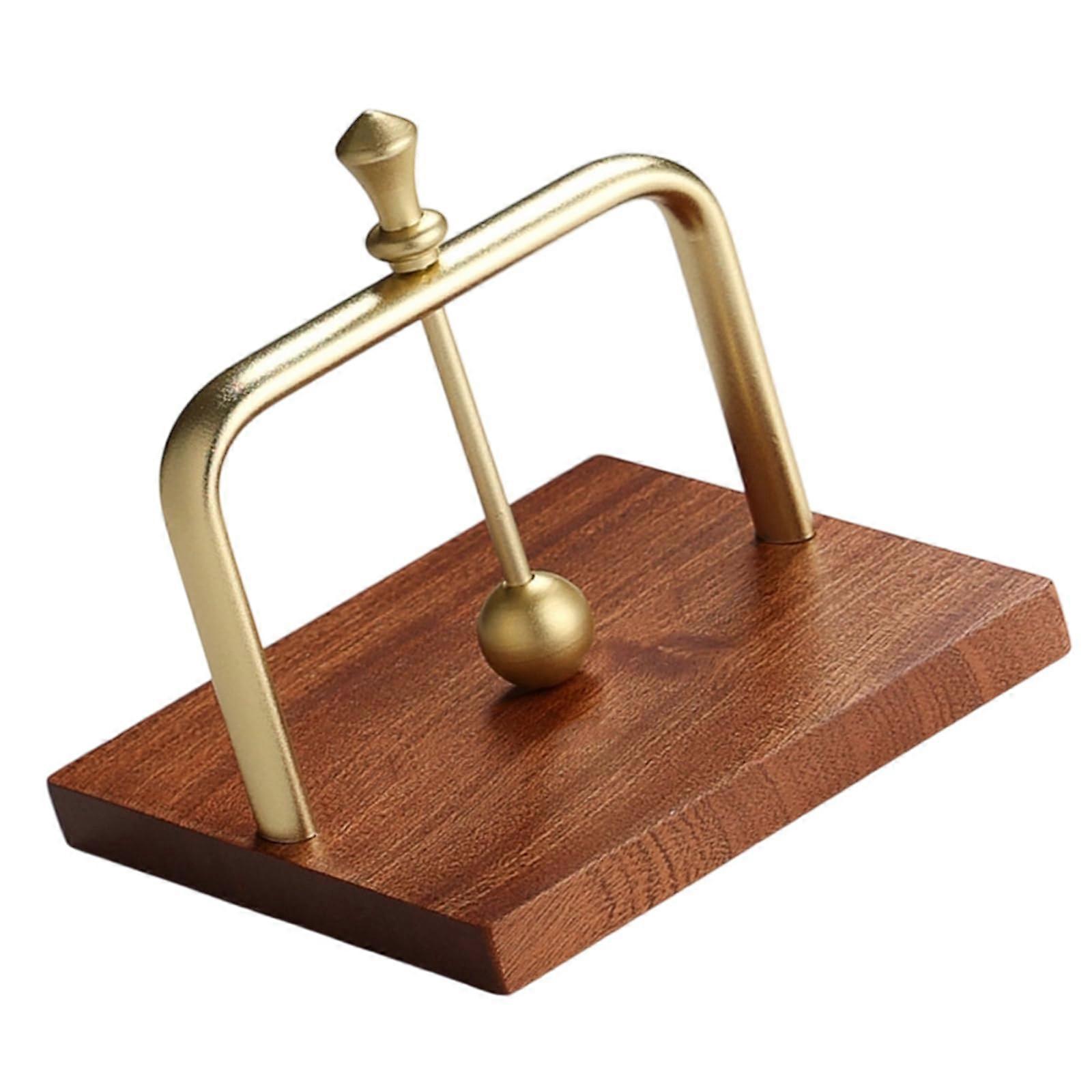 Wood Tissue Box Holder With Metal Arm Gold Finish Compact Countertop Design Modern Home Decor