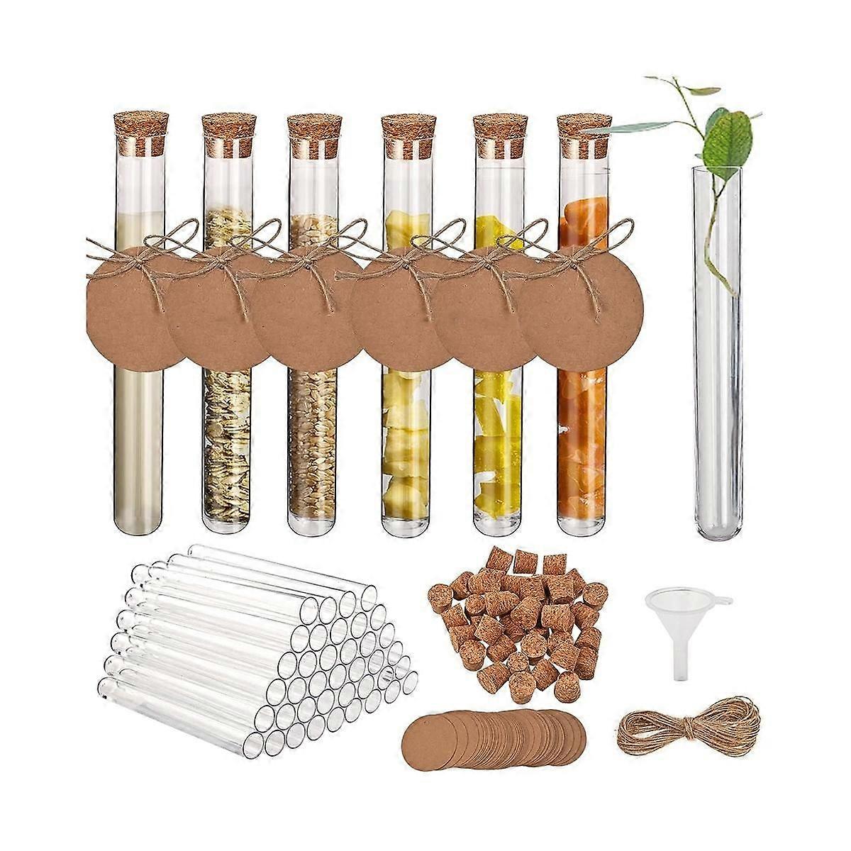 100 Test Tube With Cork, 16x100mm Test Tubes With Cork for DIY Craft Candy Liquids Spices Flowers