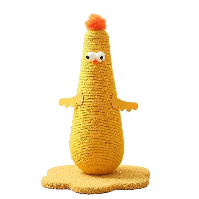 13.8Inch ChickenShaped Sisal Cat Scratching Post With CloudShaped NonSlip Base Durable Sisal Rope Indoor Cat Toy
