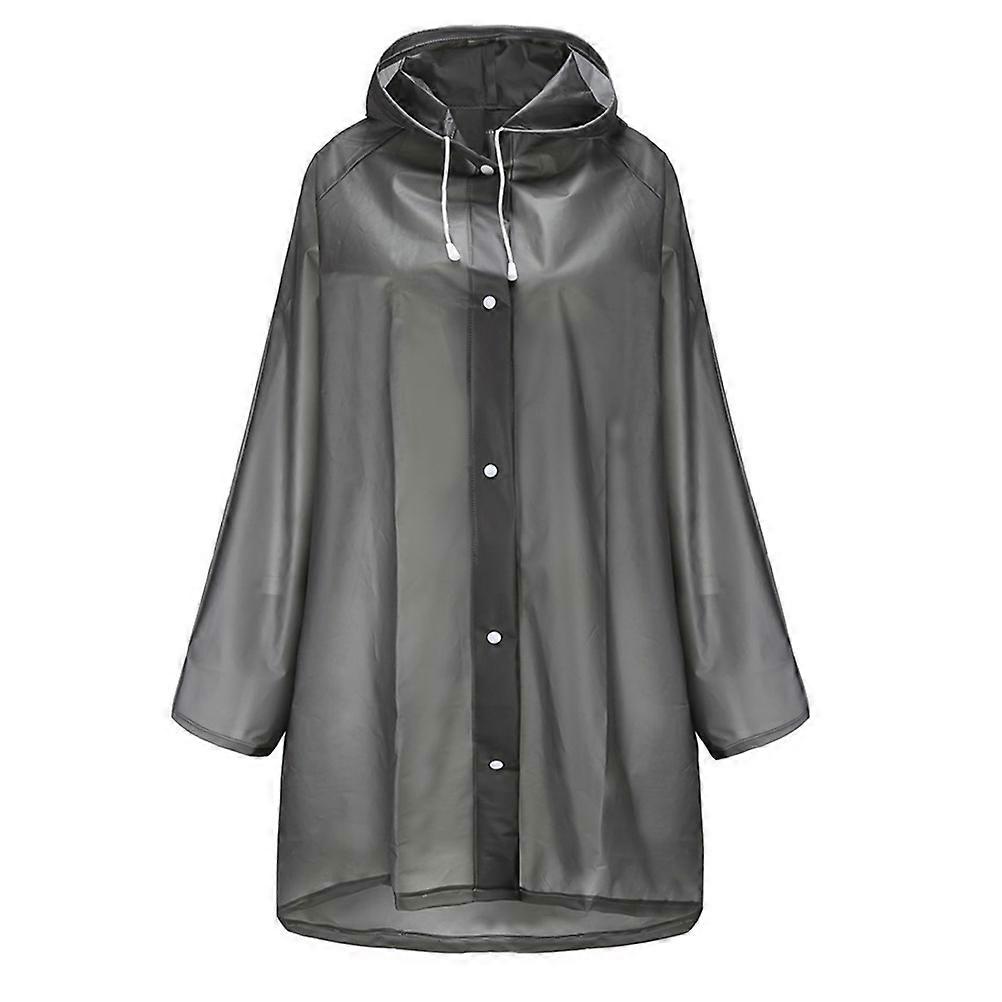 Rainproof Reusable Raincoat Waterproof Rain Poncho for Rain Proof Grey