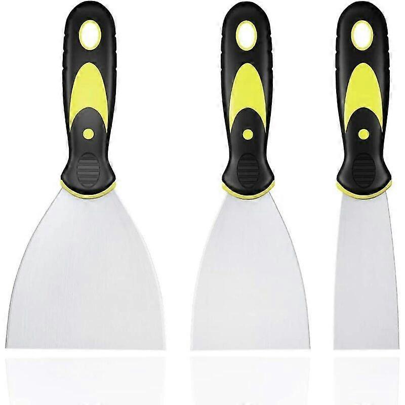 3 Pieces Stainless Steel Spatula Set, Putty Knife with Plastic Handle Spatula,