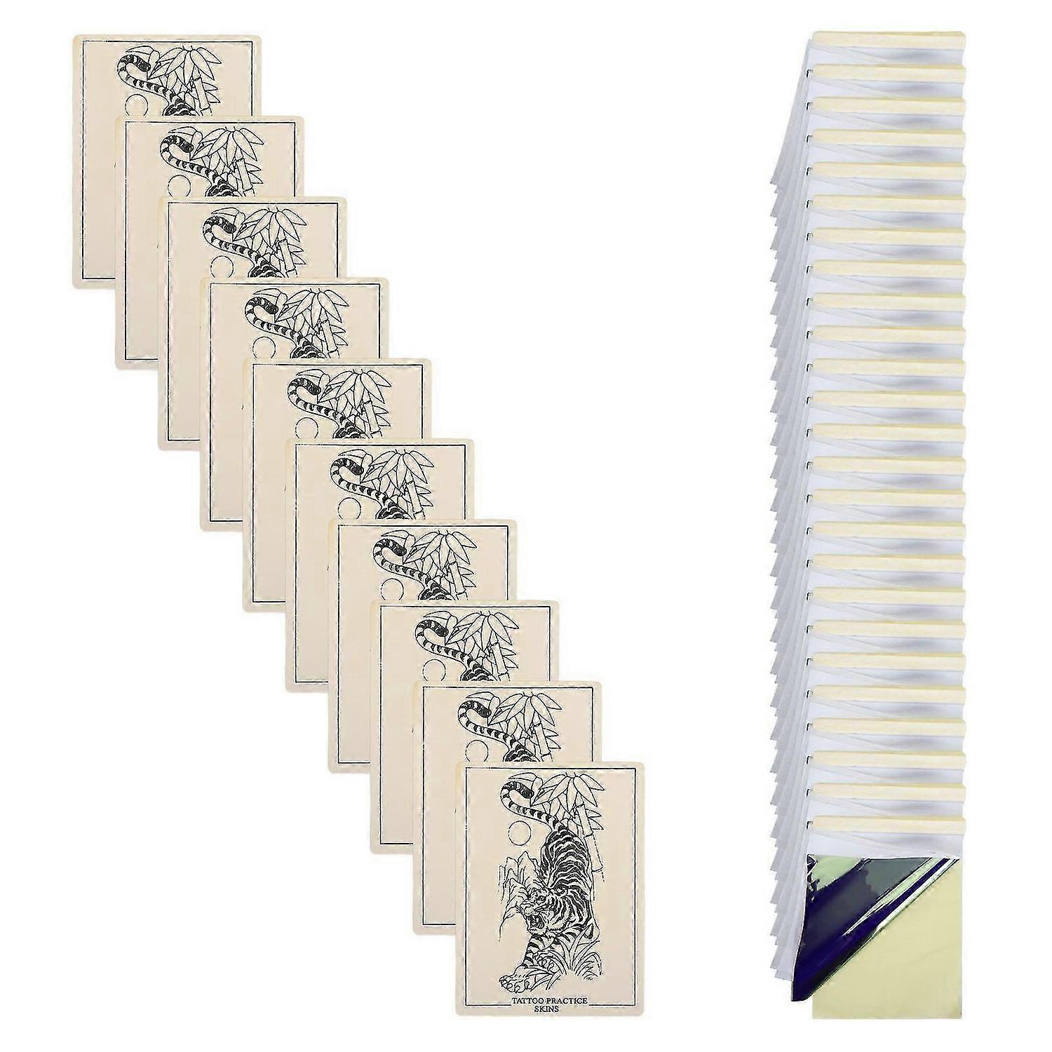 2025 Latest Model Tattoo Practice Skins with Transfer Paper 10PCS Rubber Pract...
