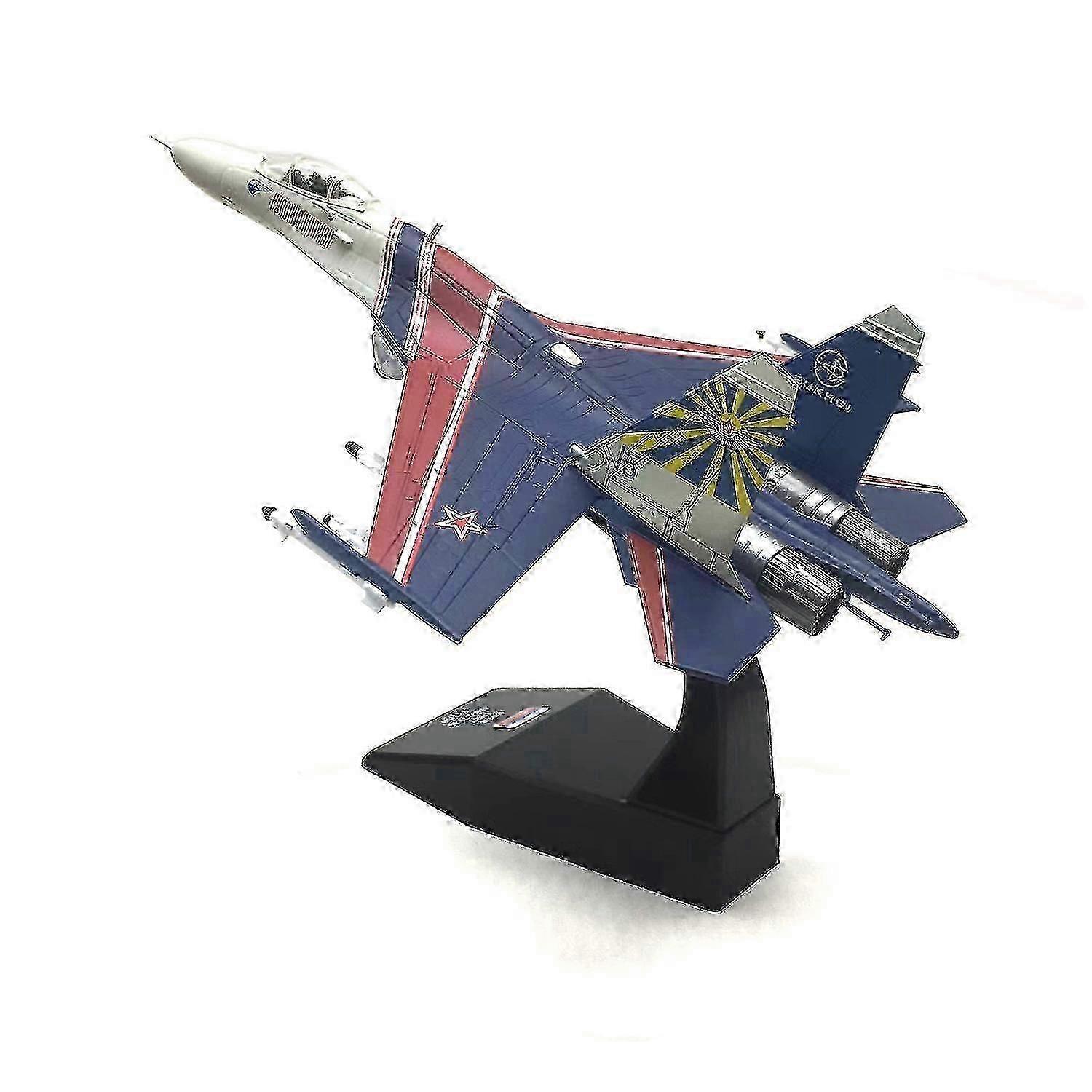 Russian Su-27 Warrior Simulation Aircraft Model, 1:100 Scale Alloy Construction, Compatible with Su-27 Aircraft Series