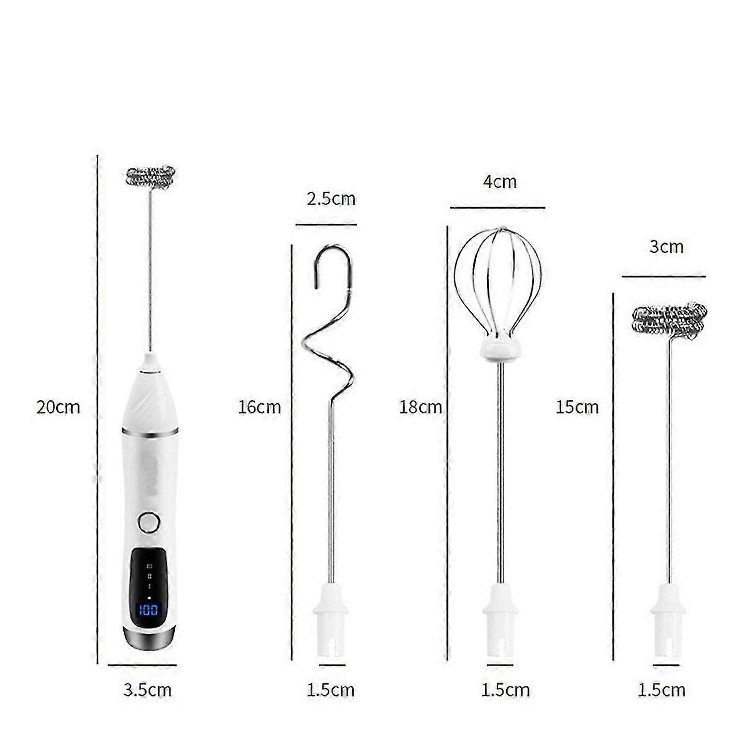 Handheld Milk Frother For Coffee, Rechargeable Drink For Latte