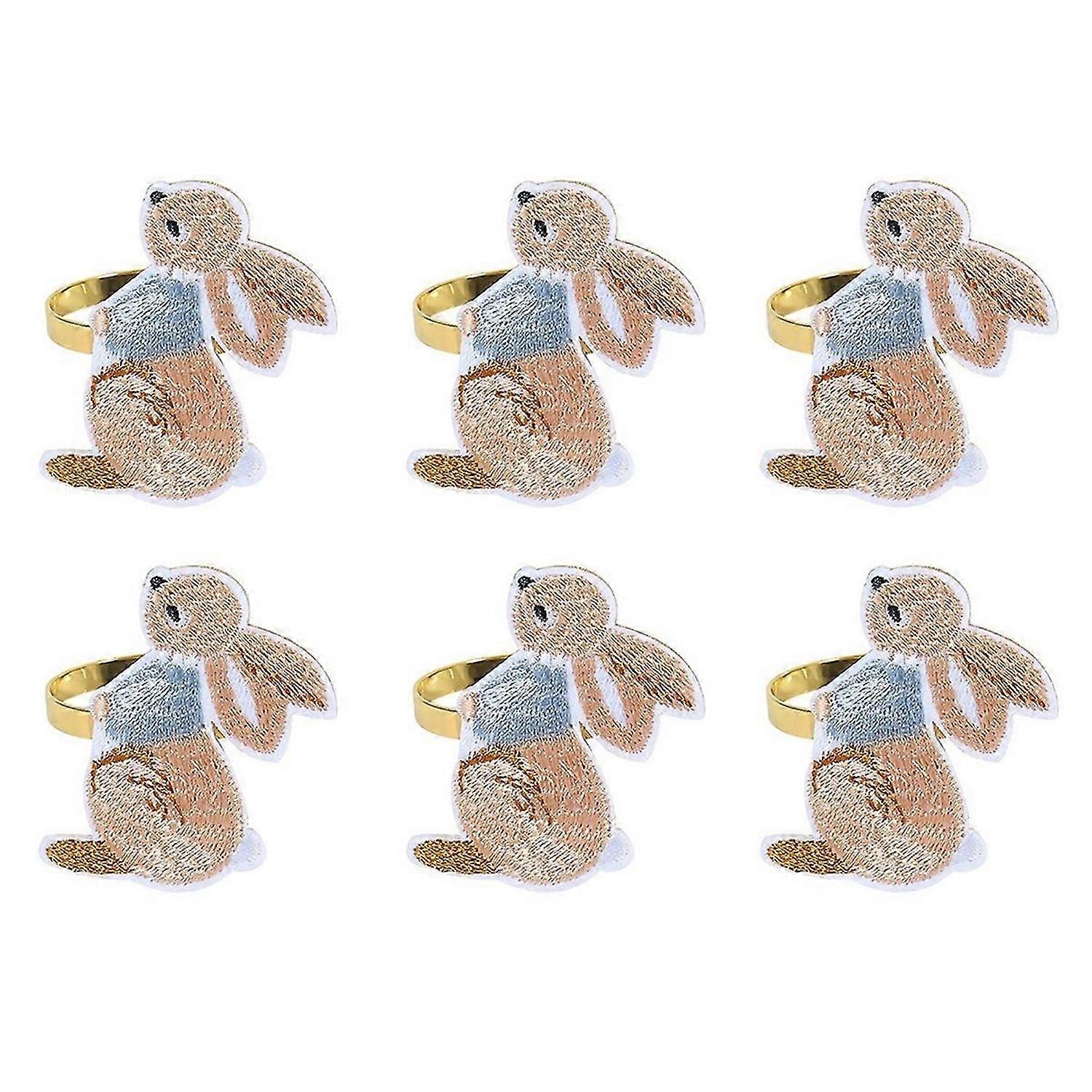 6PCS Easter Designed with Bunny,for Dining Easter Party of Table B